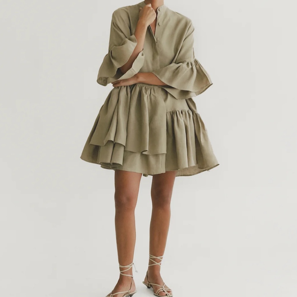 Morton Mac Tilda mini ruffle smock dress